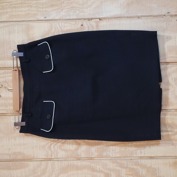 Alexander McQueen Designer Black Pocket Front Pencil Skirt Size 10 - Picture 1 of 5